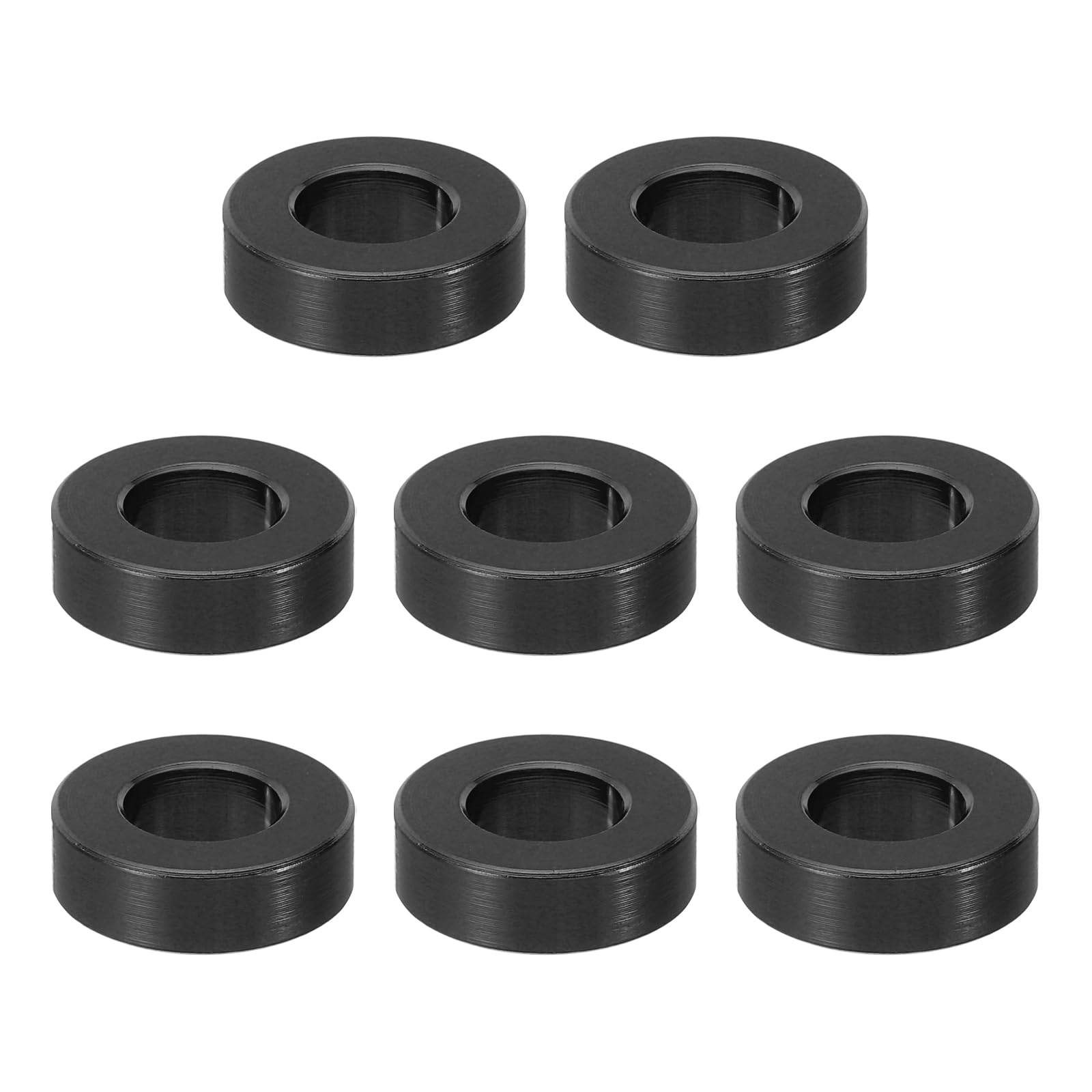 PATIKIL M8 Aluminum Spacer, 8 Pcs Metal Spacers Aluminum 8.2mm ID x 16mm OD x 5mm L Aluminum Spacer Screw Standoff Round for 1/3in or M8 Screw Bolts, Black