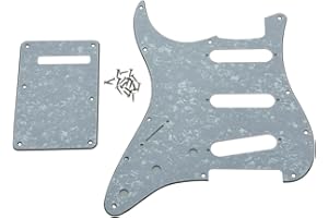 KAISH Lefty ST/Strat Style SSS Pickguard Left Handed Tremolo Trem Cover Back Plate for USA/Mexico Stratocaster/Strat White Pearl