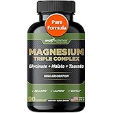 Gade Nutrition Magnesium Triple Complex with Magnesium Glycinate, Magnesium Malate & Magnesium Taurate | Pure Magnesium Supplement for Sleep and Calm, Veggie Capsules | Made in USA