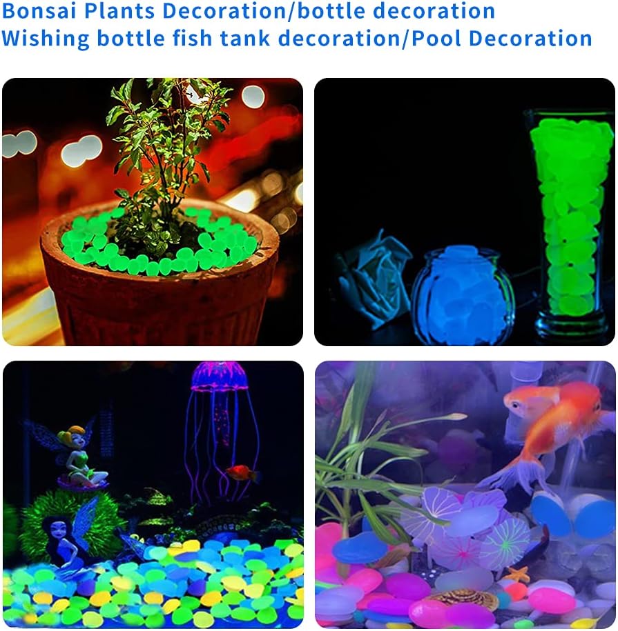 Glow Pebbles Stones Glow in The Dark Rocks, Glow Decorative Stones Rocks, Glow Rocks for Outdoor Decor, Fish Tank, Lawn Yard Walkway Garden, Landscape Driveway Garden Grave Decoration-Green Stones : Garden & Outdoor