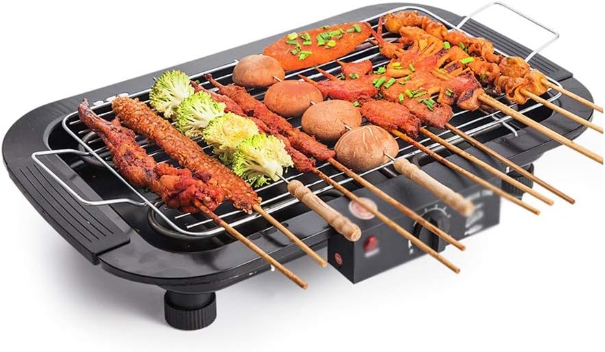 review EAHKGmh Household Six-Speed Temperature-Controlled Smoke-Free Multifunctional Barbecue Electric Grill