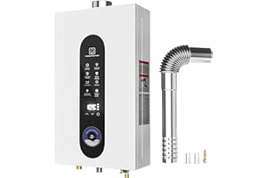 NESSXA Natural Gas Tankless Water Heater, 16L Instant Hot Water Heater with Fahrenheit Digital Display, Indoor Installation Up to 4.22GPM, 109188BTU