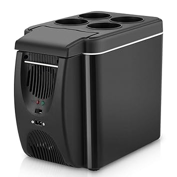 cuffslee Mini Kühlschrank Kühler/Wärmer 12 V 6L Auto Gefrierfachheizung Tragbare Eisbox für Campinganglerreisen