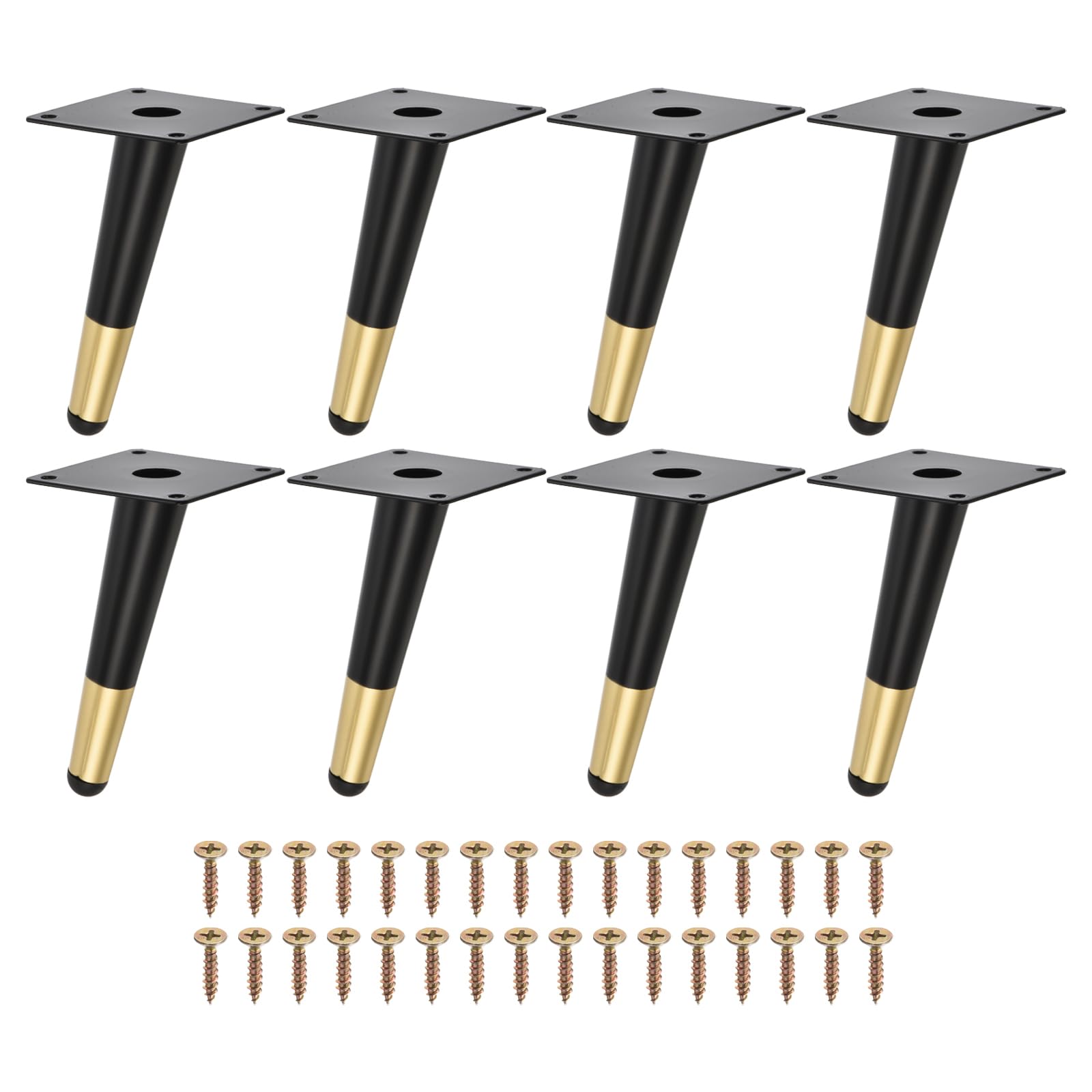 Photo 1 of uxcell 8PCS Metal Furniture Leg Replacement Couch Legs Cabinet Feet Black and Gold Modern Furniture Legs DIY Sofa Feet with Screws for Cupboard Table ?6 Inch
