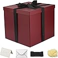 YINUOYOUJIA Gift Box 12x12x10 Inches,Burgundy Gift Boxes for presents,Large Present box,for Packaging,Valentine's Day,Mother's Day,Christmas,Anniversaries.