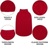 Mihachi Turtleneck Dog Jumper - Cable Knit Dog Sweater Winter Coat view 4