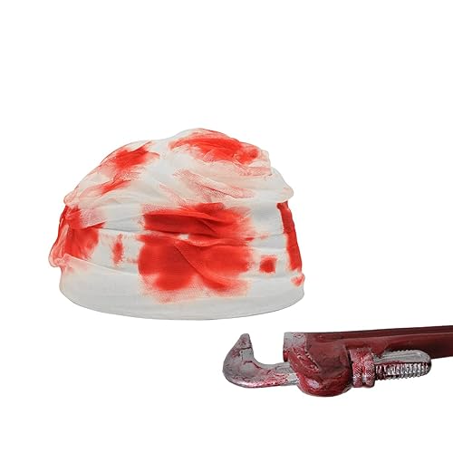 Treasure Gurus Fake Bloody Bandage Cap Cosplay Halloween Costume