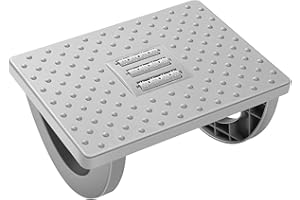 COBETE Rocking Foot Rest Under Desk for Office Use, Comfort Foot Stock for Desk with Massage Function, Ergonomic Adjustable Footrest That Can Improve Sitting Posture and Alleviate Fatigue(Grey)