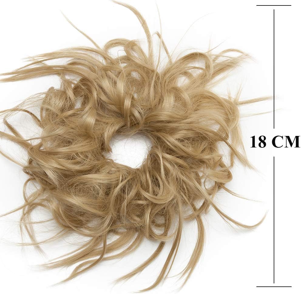 New Tousled Synthetic Hairpiece Scrunchies Elastic Updo Scrunchy Bun Instant Ponytail Messy Wig Hair Donut - Ash Blonde - Image 3