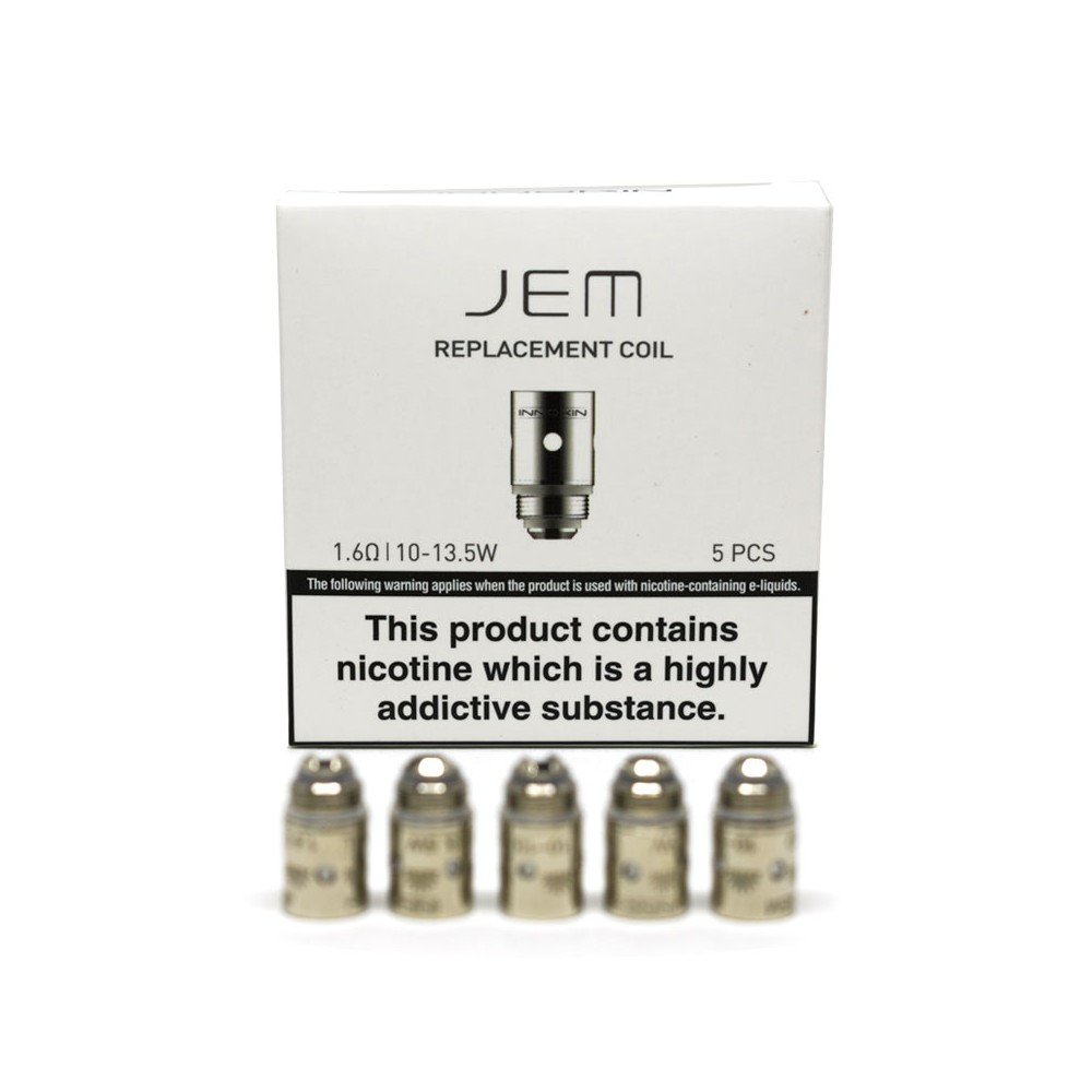 Innokin JEM Replacement Coil 1.6 Ohm (Pack of 5) Atomizer Heads Wattage Range 10-13.5W - No Nicotine No Tobacco