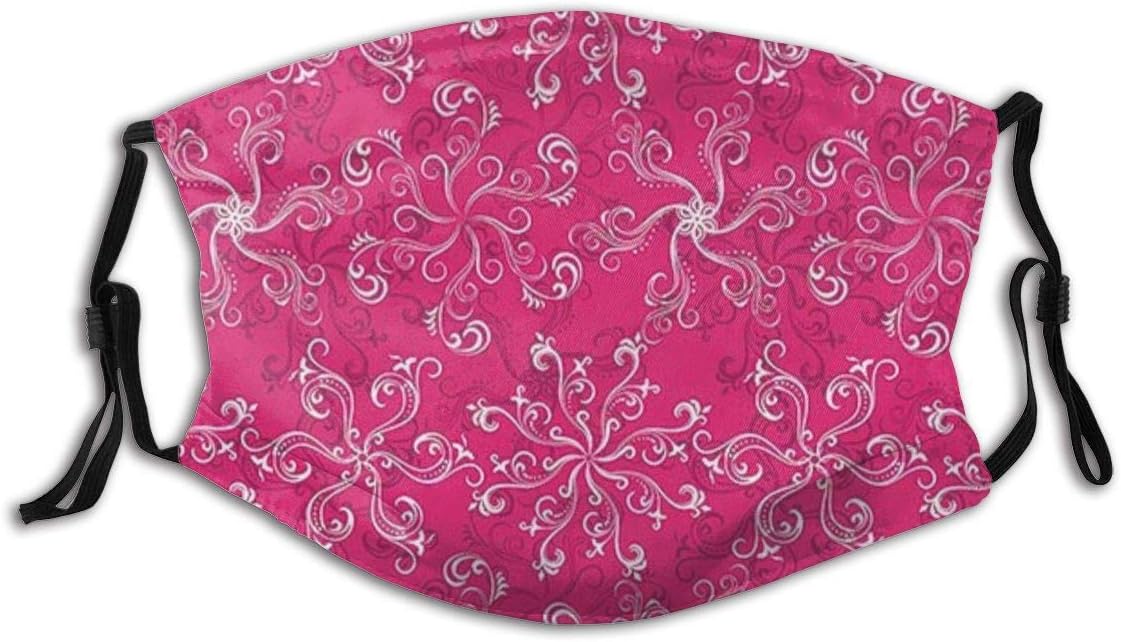 Floral Arrangement Pattern On Hot Pink Background Spring Flourish Bloom Face Mask Bandana Headwear