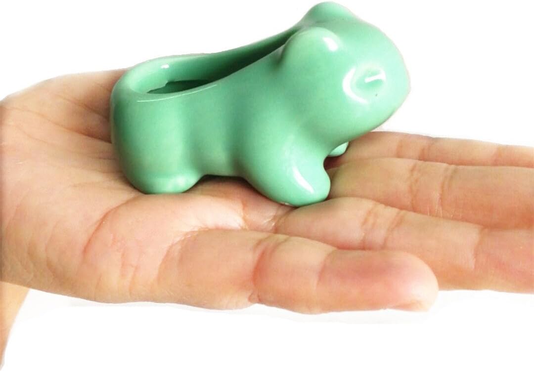 Orililory Mini Bulbasaur Succulent Planter Frog Pot Plant Display Container Flower Vase Color Green