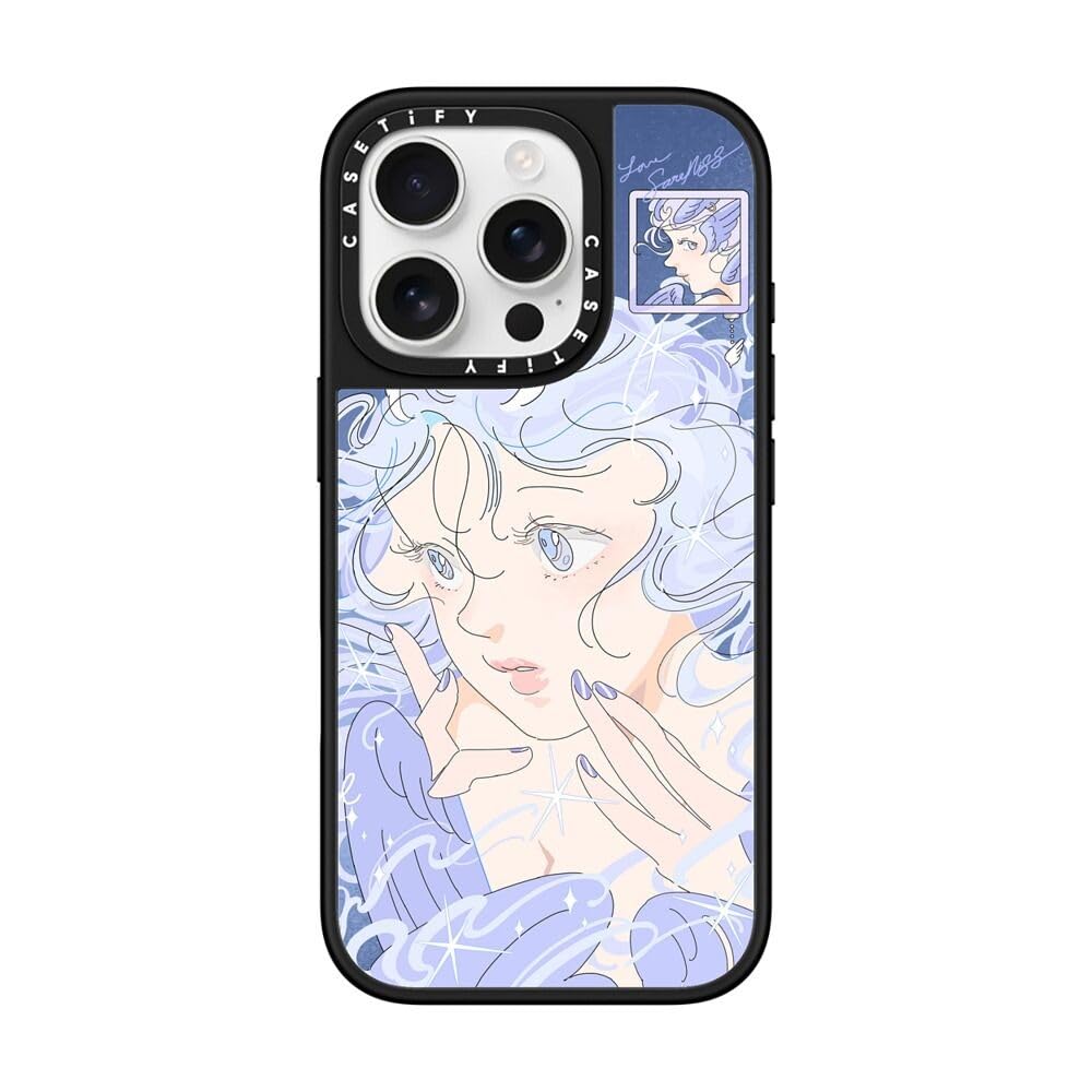 CASETiFY Mirror iPhone 16 Pro Case [Reflective / 4.9 ft. 1X Military Grade Drop Protection/Compatible with Magsafe] - Seraph by SAITEMISS - Silver on Black — image 1