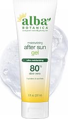 Alba Botanica Aloe Vera Gel for Skin, Cooling After Sun Treatment for Face and Body, Made with Purity Certified 80% Aloe Vera