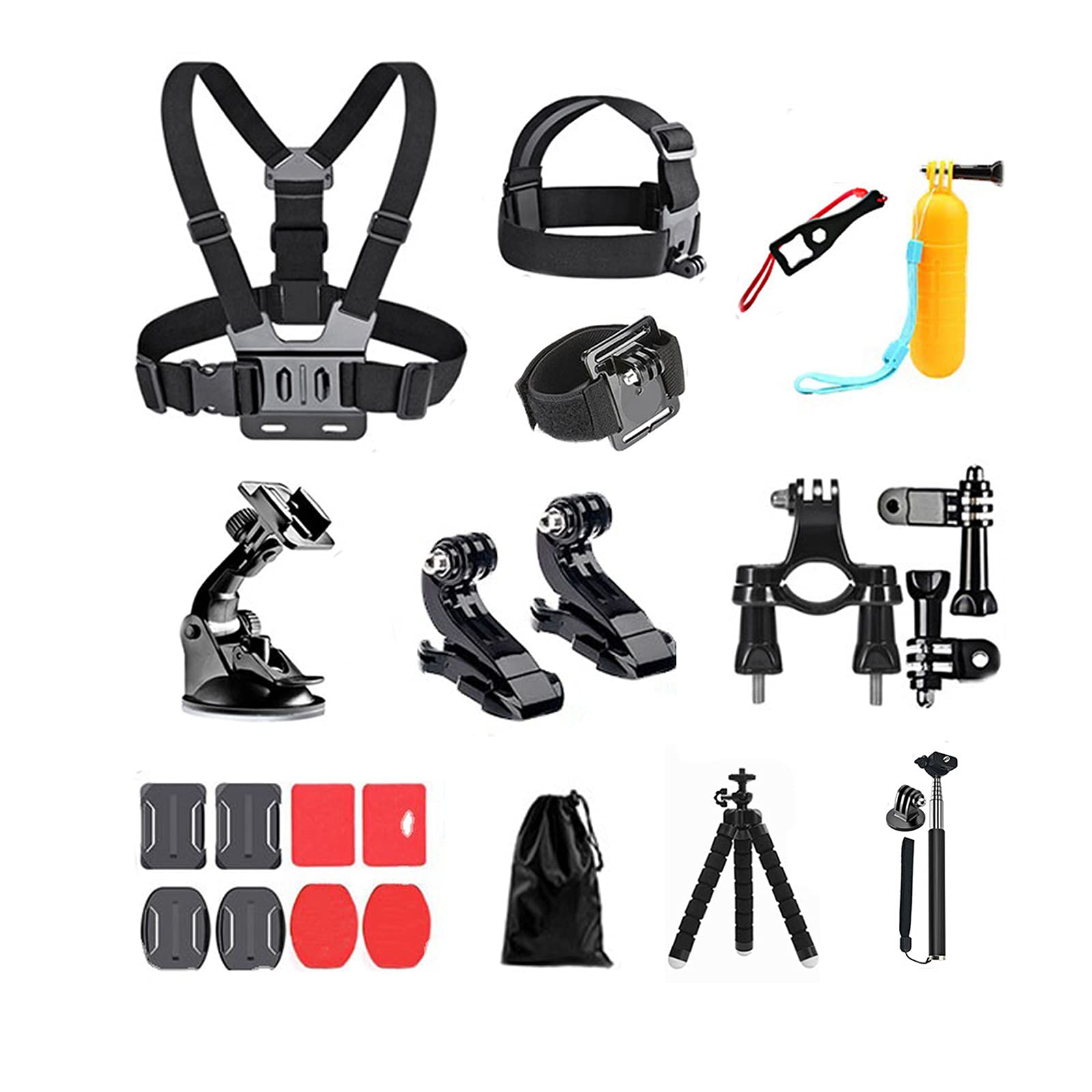 AolKee 20-In-1 Action Camera Accessory Kit, accessories for GoPro, Compatible with GoPro Hero 9 8, GoPro Max 7 6 5 4, DJI Osmo Action, Insta 360, AKASO, APEMAN, SJCAM, Campark