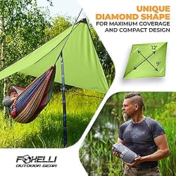 Foxelli Rain Tarp – Hammock Rain Fly, 12ft