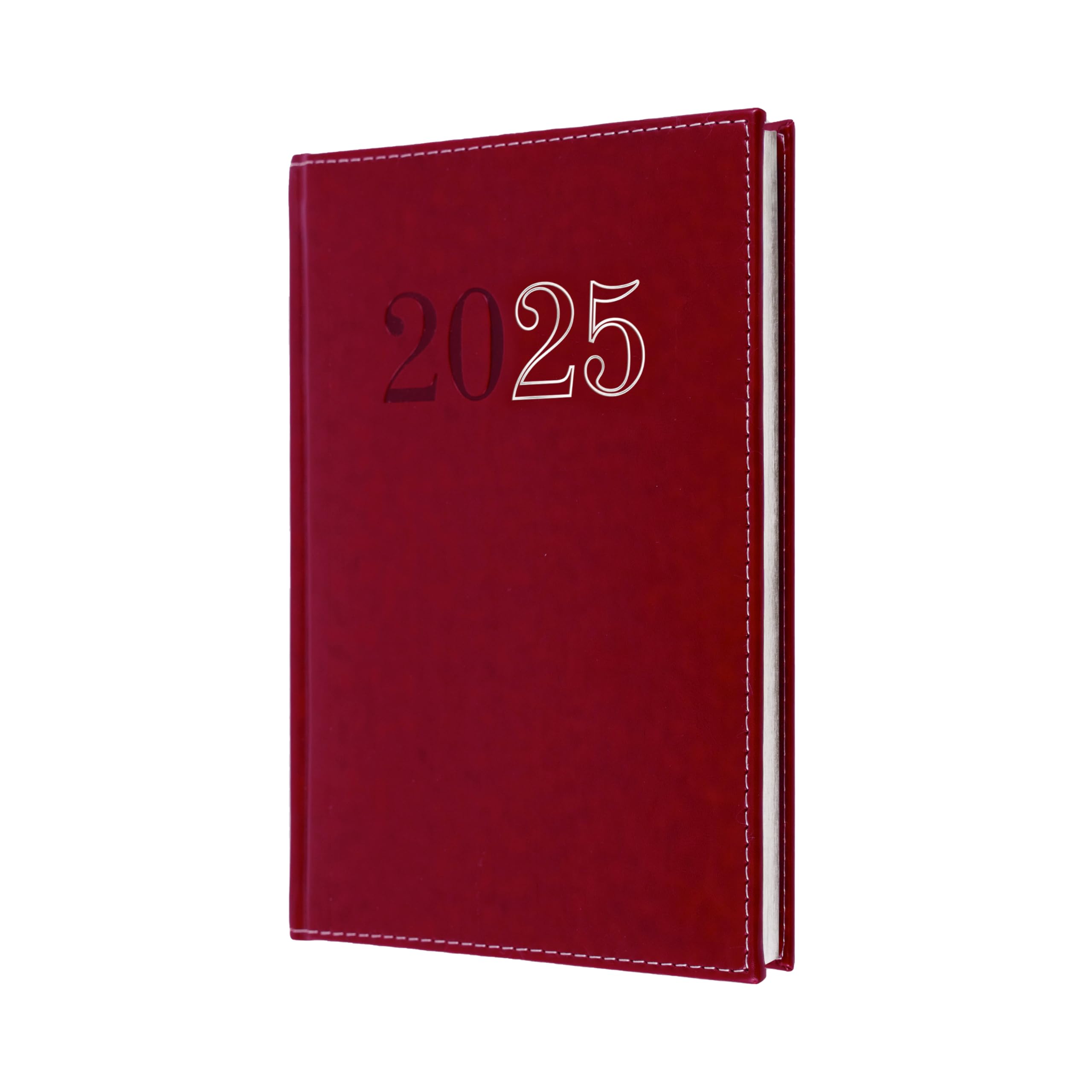 Collins Chelsea 2025 Diary for Professionals - A5 Week To View Business Planner - Red - (ND53.15-25) - Premium Appointments Planner with Luxury PU Leather Cover