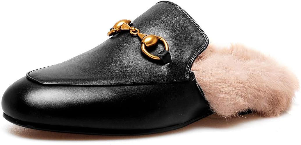 leather slip on mules