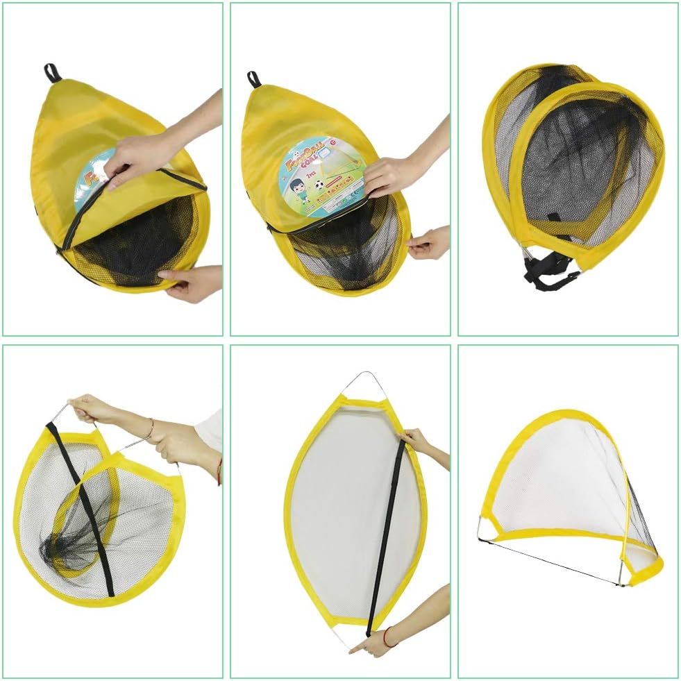 PIETFIU Pop Up Soccer Goal Kids Soccer Net for Backyard, Easy Fold-Up Soccer Training Net with Carrying Bags, children Soccer Goals Instant Soccer Play Portable 4 FT－Kids Soccer Training Nets Set of 2 : Sports & Outdoors