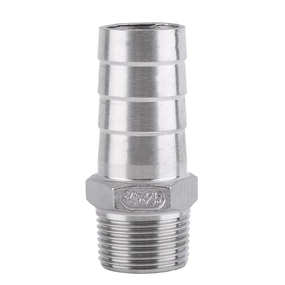 Stainless Steel Pipe Fitting Male Thread Barb Hose Connector BSP(3/4 * 25mm)