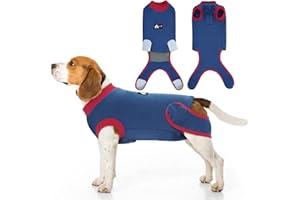 IDOMIK Dog Recovery Suit After Surgery,Breathable Dog Surgery Recovery Suit for Female Male Dogs Cats,Dog Surgical Onesie for Spay Neuter Surgery,E-Collar Cone Alternative Anti-Licking Abdominal Wound