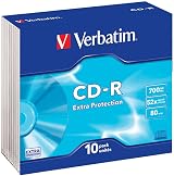 Verbatim CD-R 80 Minute 700MB Recordable Disc 52x Speed Slim Case Pack of 10 view 2