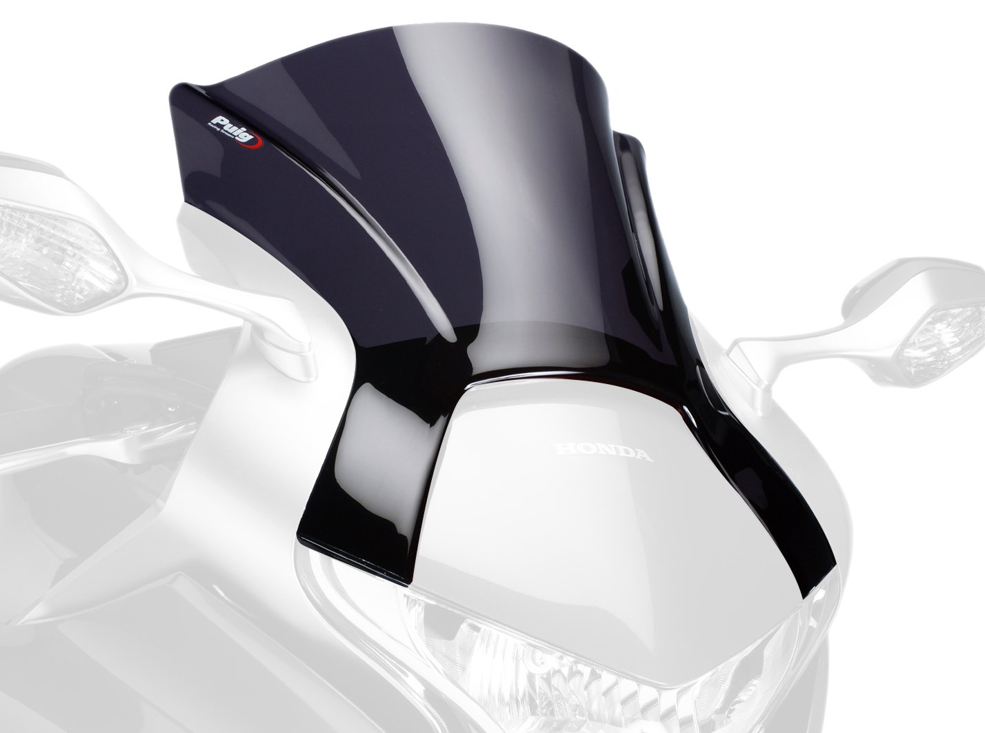 Puig 5251F Z-Racing aerodynamic and sporty windscreen made of 3 mm acrylic with double height and side channels that improve protection and stability, Dark Smoked