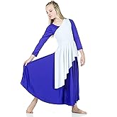 Danzcue Child Asymmetrical Praise Dance Tunic, (White Dress Not Included)