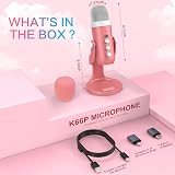 zealsound K66 USB Condenser Microphone Pink, Plug & Play with Noise Cancellation view 8