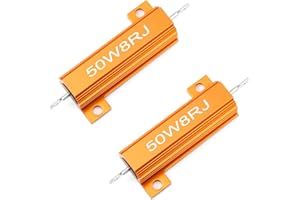 Chanzon 2pcs Wirewound Aluminum Shell Resistor 8 Ω ohm 50W ±5% Tolerance 8R Rohs Certified
