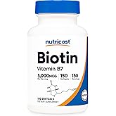 Nutricost Biotin (5,000mcg) 150 Softgels - Vitamin B7 - Gluten Free, Non-GMO
