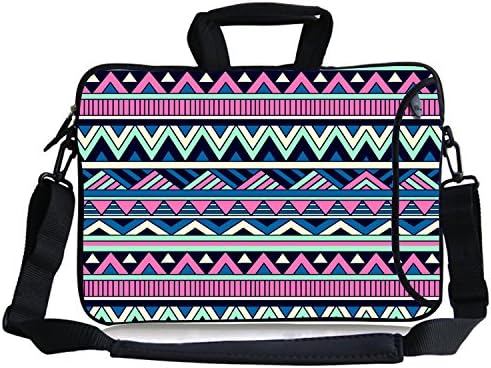 Kitron(TM) 15"-15.6-Inch Colorful Bohemian Tribal Chevron Waterproof Neoprene Laptop Sleeve Case Bag HandbagCarry Case Bag Side Pocket,Carrying Handle Removable Shoulder Strap
