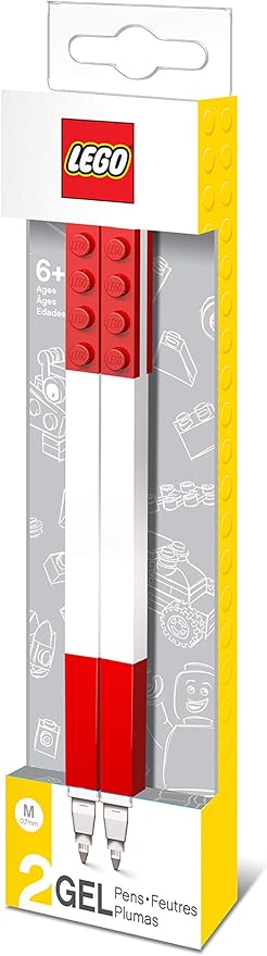 Amazon Lego ステーショナリー ボールペン2パック レッド ブロック おもちゃ