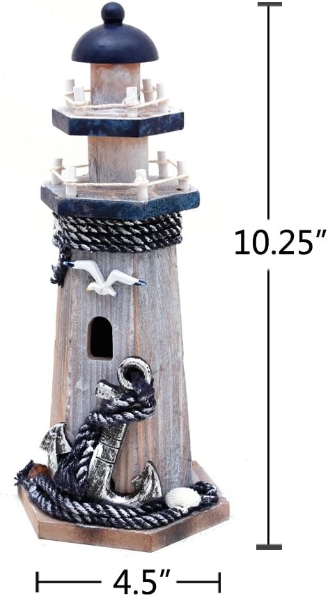 Amazon Com Waroom Home Wooden Lighthouse Decor 10 25 H Nautical