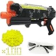 YTSWELE Blaster Gun with Protective Goggles with Spring-Piston and 100 Rounds for Boys and Girls Up to 110 FPS Compatible with Nerf Hyper Rounds Darts, Easy Reload, Holds Up to 50 Rounds (Camo)