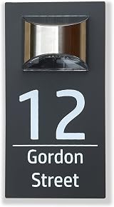 Stick ersWall House Numbers Plaques With Solar Light Grey Classic Text view 9