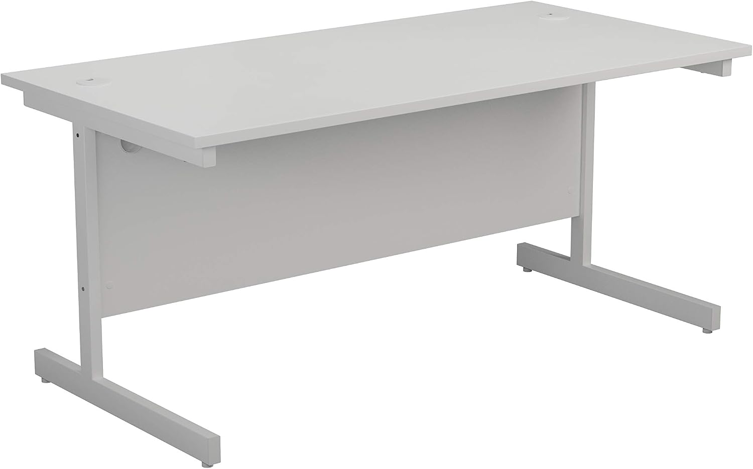 Office Hippo Rectangular Cantilever Desk, White Top/ White Frame, 120x60 cm, 120x60cm