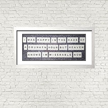 Inspired By The Smiths Lyrics Heaven Knows I M Miserable Now Framed Wall Art In White Frame 105cm X 46cm Amazon Co Uk Home Kitchen