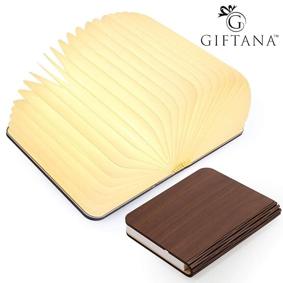 GIFTANA Wooden Rechargeable Portable LED BookLamp (Walnut Wood)