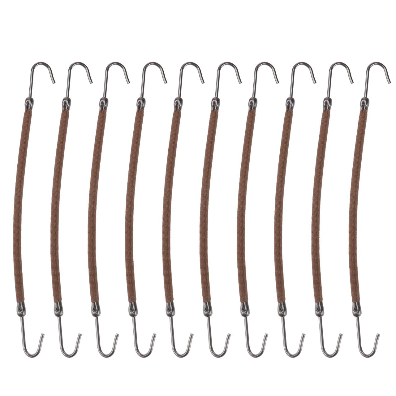 40pcs Ponytail Hooks for Styling Elastic Bungee Bands for Smooth Ponytails Braid Half-knot Styles Coffee