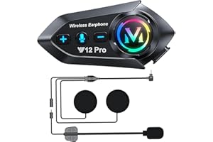 HUAJUN Motorcycle Helmet Speakers - 500M Intercom Range, Helmet Headphones Dual Rider Communication,Smart Noise Cancellation/