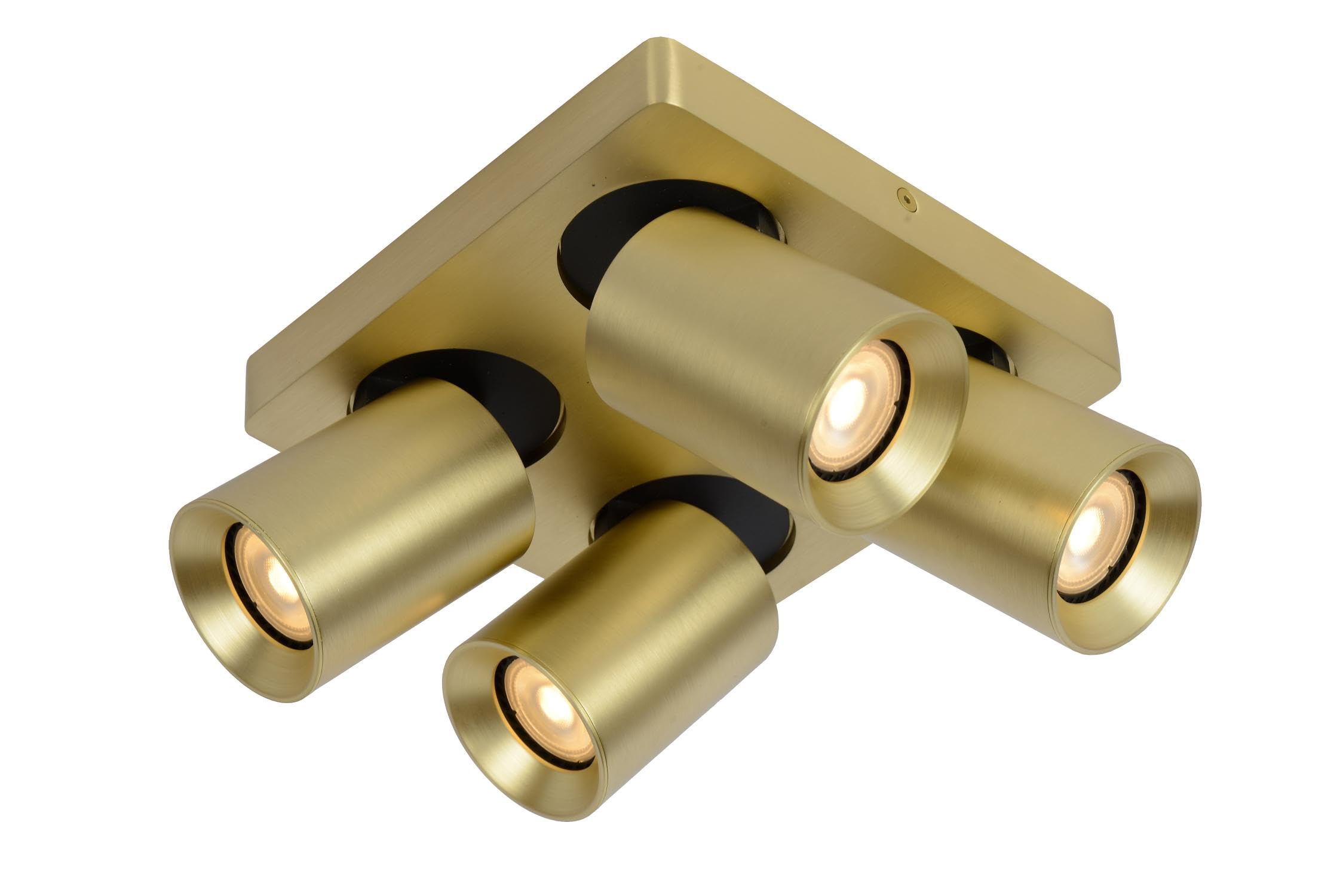 LUCIDE Nigel - Ceiling Spotlight - LED Dim to Warm - GU10-4x5W 2200K/3000K - Matt Gold/Brass
