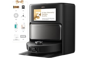 Mova V50 Ultra Complete Robot Vacuum and Mop Self-Cleaning, 24,000 Pa Suction, Liftable Navigation with Obstacle Overcoming and Warm Water Mopping with DuoSolution System Designed for Pets, Black