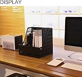 SAYEEC Sturdy Desktop 4 Sections Plastic Magazine Holders Frames File Dividers view 3