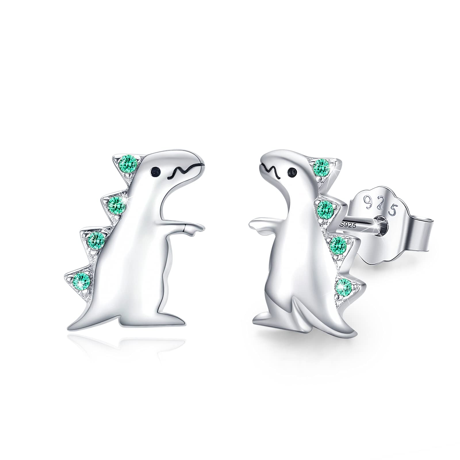 Dinosaur Earrings 925 Sterling Silver Hypoallergenic Dinosaur Stud Earrings Cute Animal Stud Earrings for Women Girls Kids