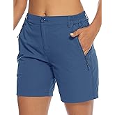 TBMPOY Women's 6" Hiking Cargo Shorts Quick Dry with Pockets Work Golf Short Lightweight Outdoor Active Summer for Women
