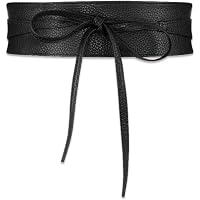 4 Pack WERFORU Women Obi Belt PU Leather Self Tie Wrap Wide  display picture 2