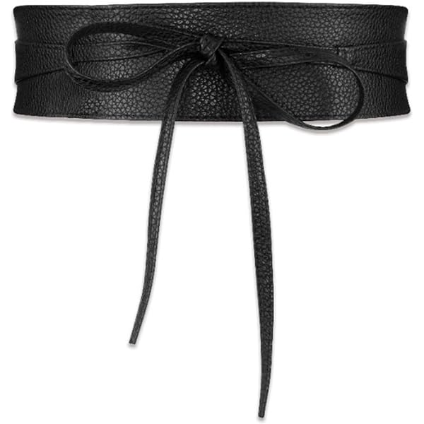 Ayliss Women Soft Leather Obi Belt Self Tie Wrap Cinch Belt  display picture 1