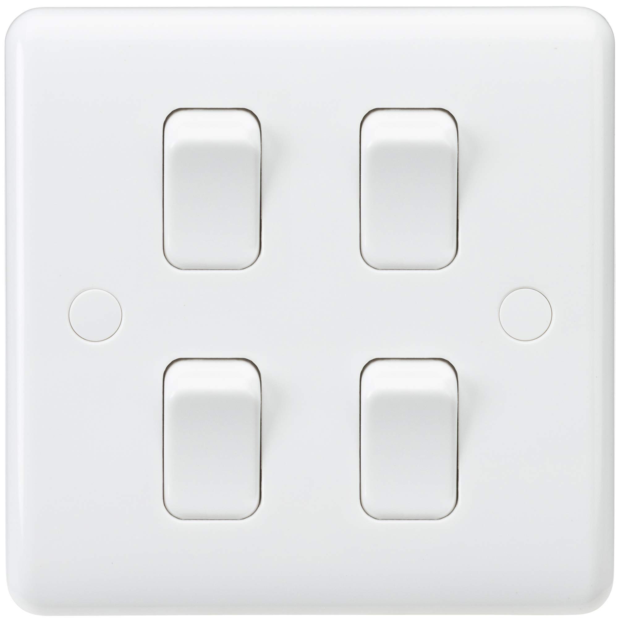 Knightsbridge CU4101 Curved Edge 10 A 4 Gang 2 Way Switch, White