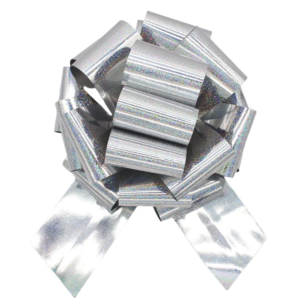 Photo 1 of 1Pcs 12 Inch Giant Large Pull Bow Big Christmas Metallic Bow,Big Gift Bow for appliances,Bikes,Table Decorations and Party Events (Silver)